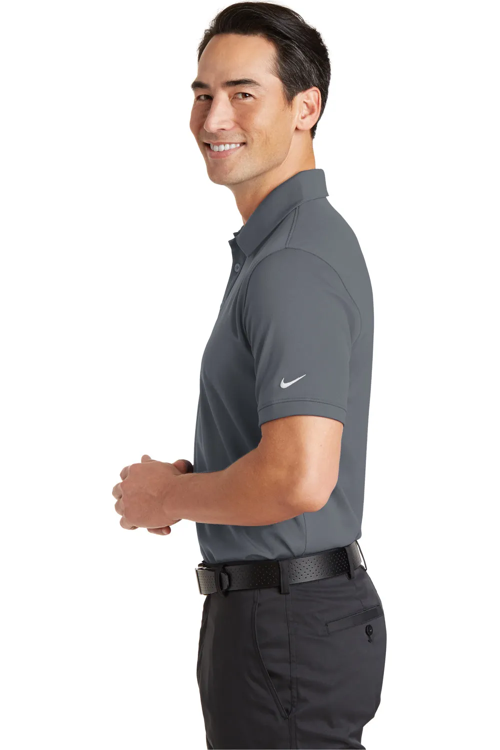 Nike Mens Icon Dri-Fit Moisture Wicking Short Sleeve Polo Shirt - Dark Grey