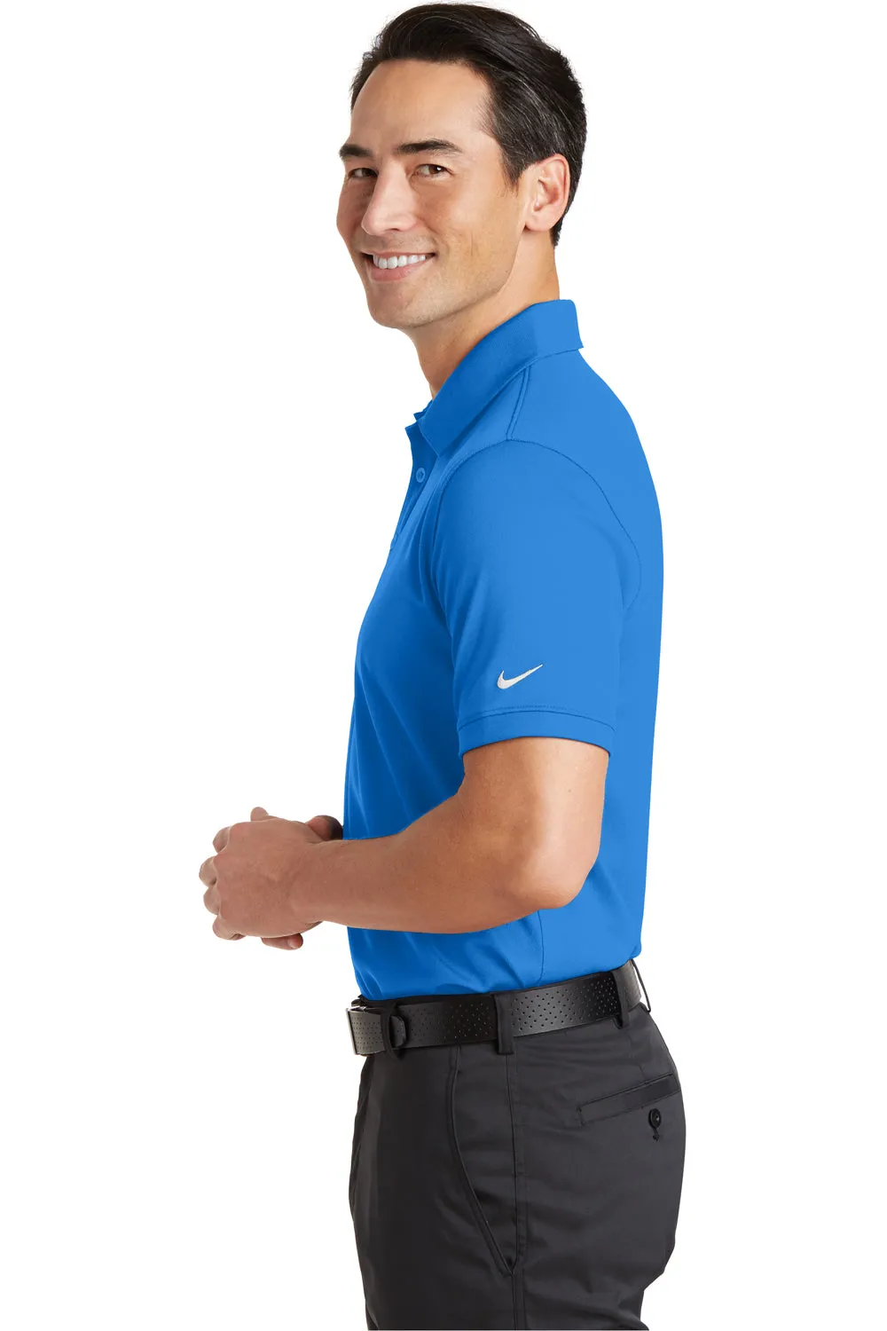 Nike Mens Icon Dri-Fit Moisture Wicking Short Sleeve Polo Shirt - Light Photo Blue