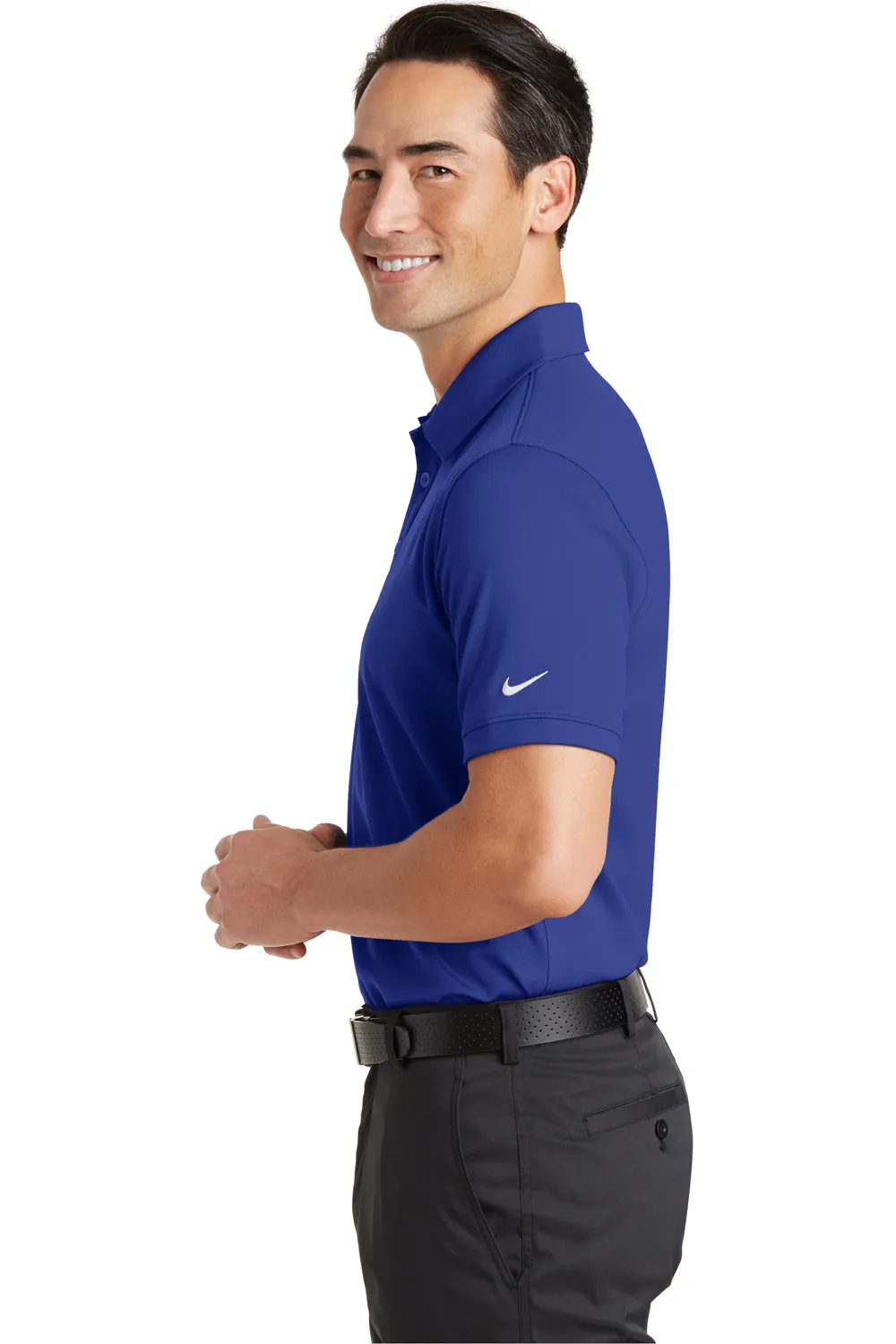 Nike Mens Icon Dri-Fit Moisture Wicking Short Sleeve Polo Shirt - Royal Blue