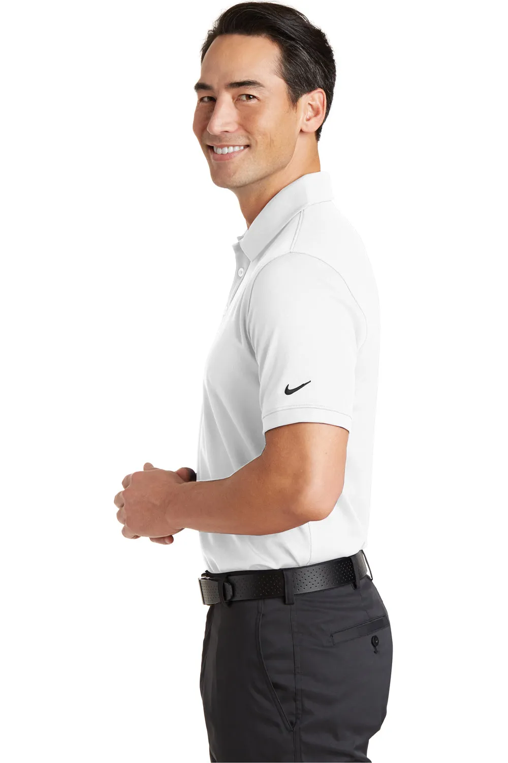 Nike Mens Icon Dri-Fit Moisture Wicking Short Sleeve Polo Shirt - White
