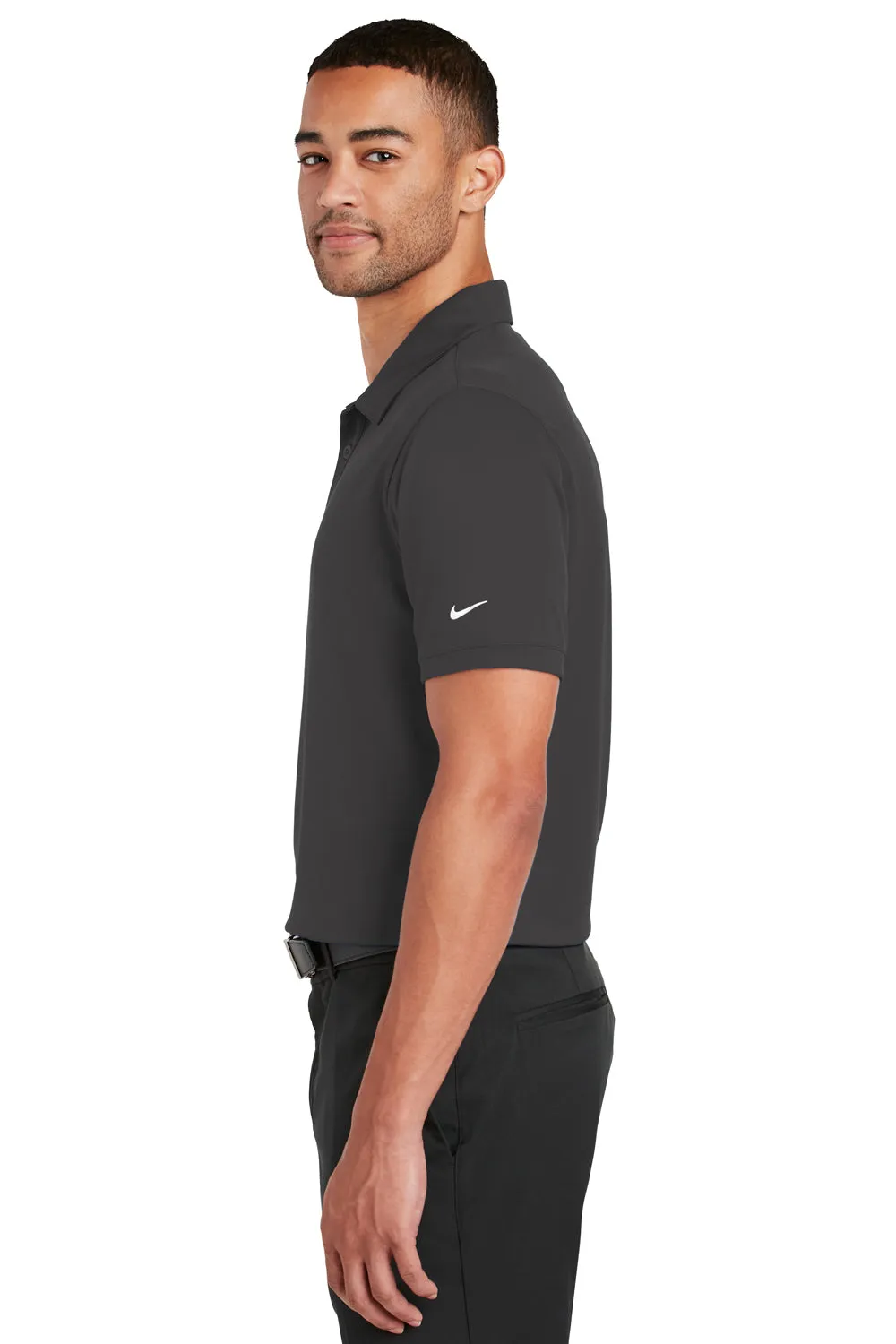 Nike Mens Players Dri-Fit Moisture Wicking Short Sleeve Polo Shirt - Anthracite Grey