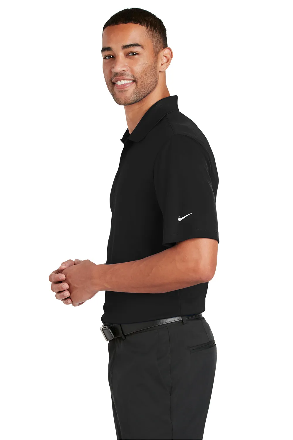 Nike Mens Players Dri-Fit Moisture Wicking Short Sleeve Polo Shirt - Black