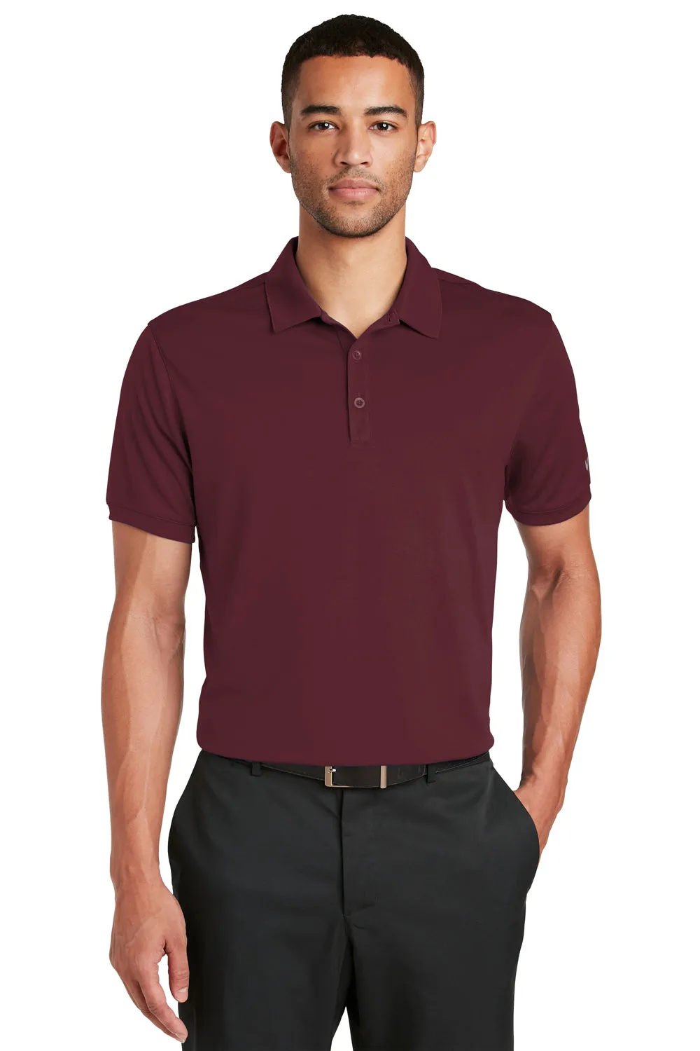 Nike Mens Players Dri-Fit Moisture Wicking Short Sleeve Polo Shirt - Team Red