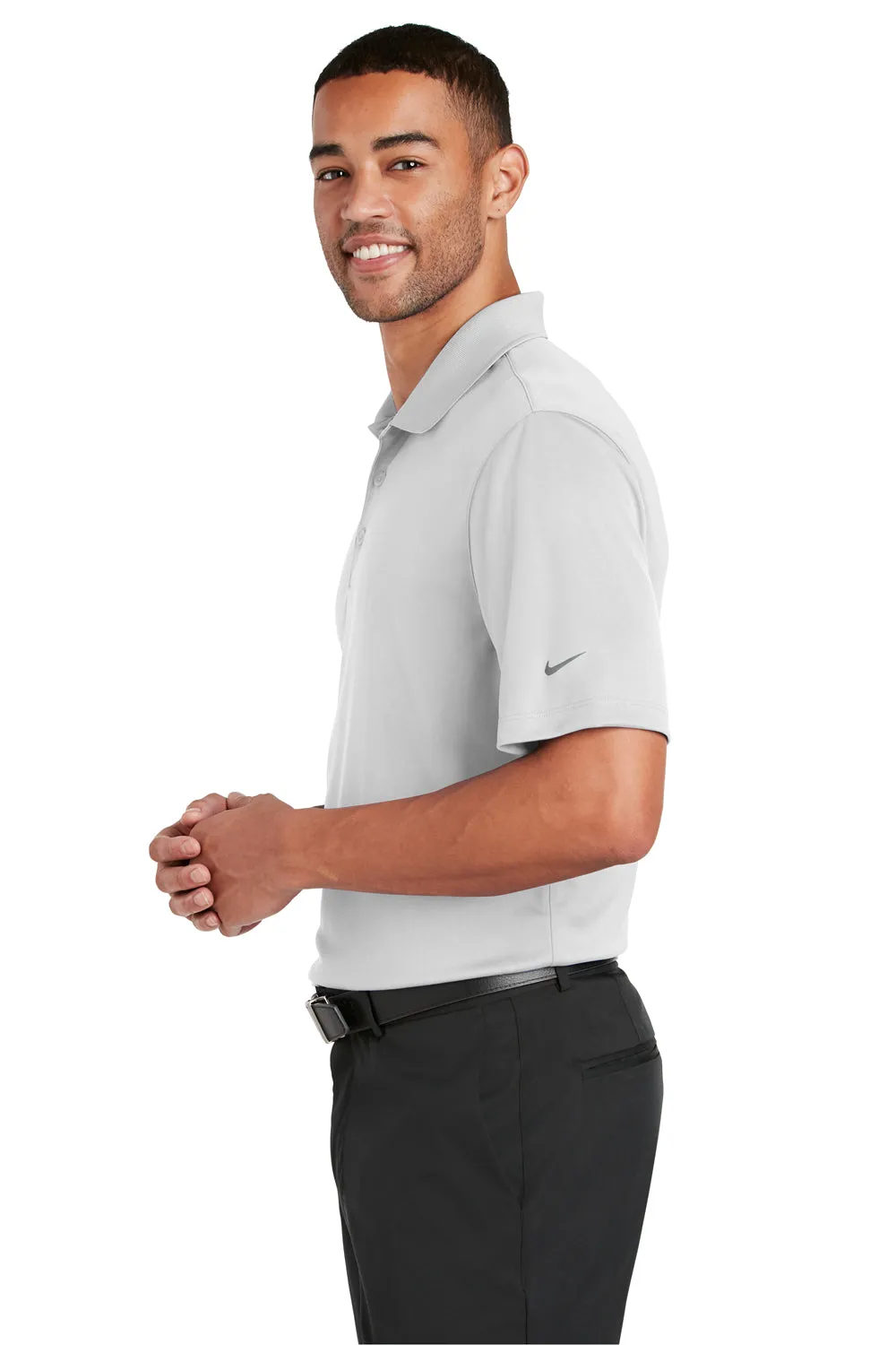 Nike Mens Players Dri-Fit Moisture Wicking Short Sleeve Polo Shirt - White