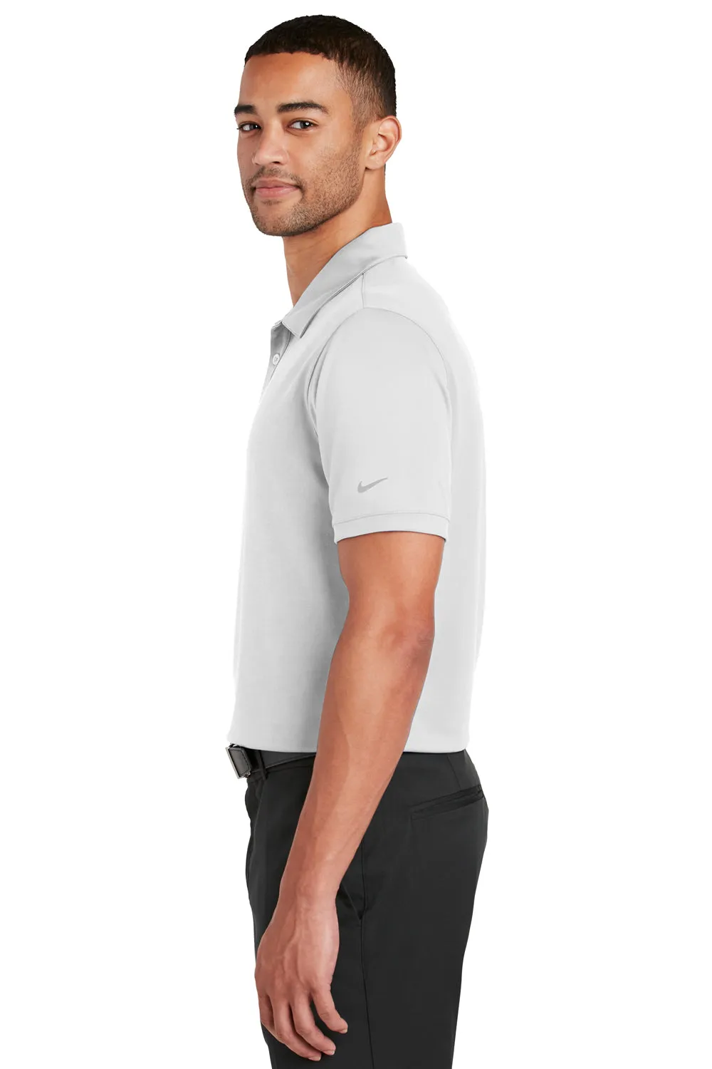 Nike Mens Players Dri-Fit Moisture Wicking Short Sleeve Polo Shirt - White