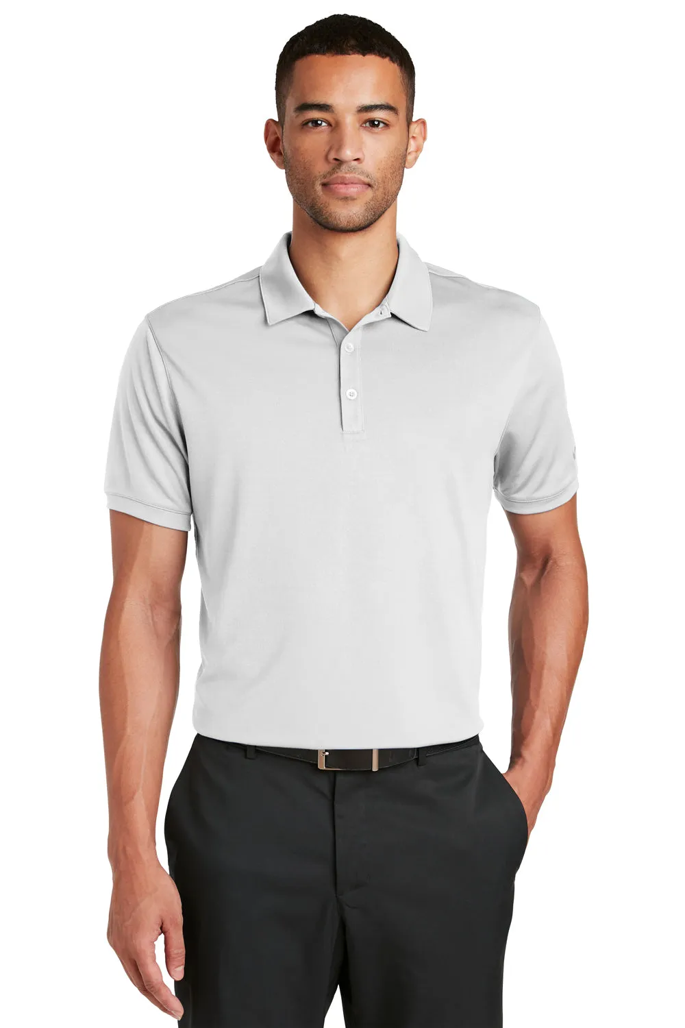 Nike Mens Players Dri-Fit Moisture Wicking Short Sleeve Polo Shirt - White