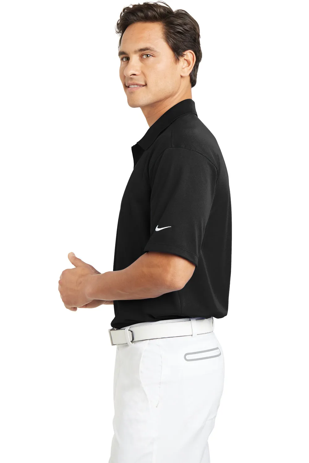 Nike Mens Tech Basic Dri-Fit Moisture Wicking Short Sleeve Polo Shirt - Black