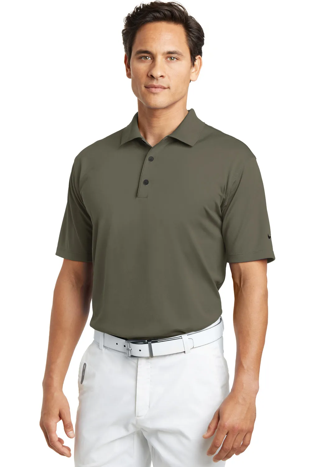 Nike Mens Tech Basic Dri-Fit Moisture Wicking Short Sleeve Polo Shirt - Olive Khaki