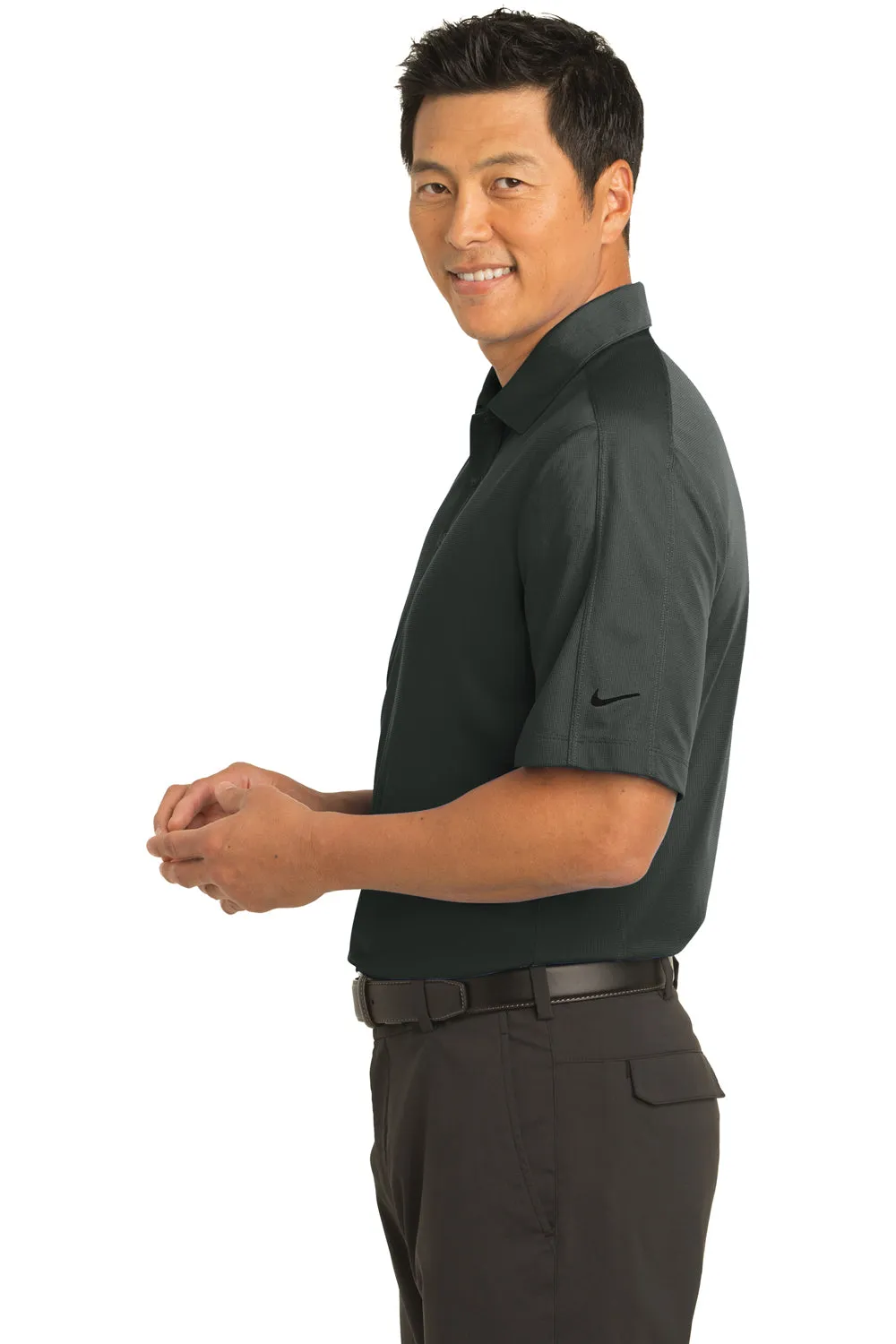 Nike Mens Tech Sport Dri-Fit Moisture Wicking Short Sleeve Polo Shirt - Anthracite Grey