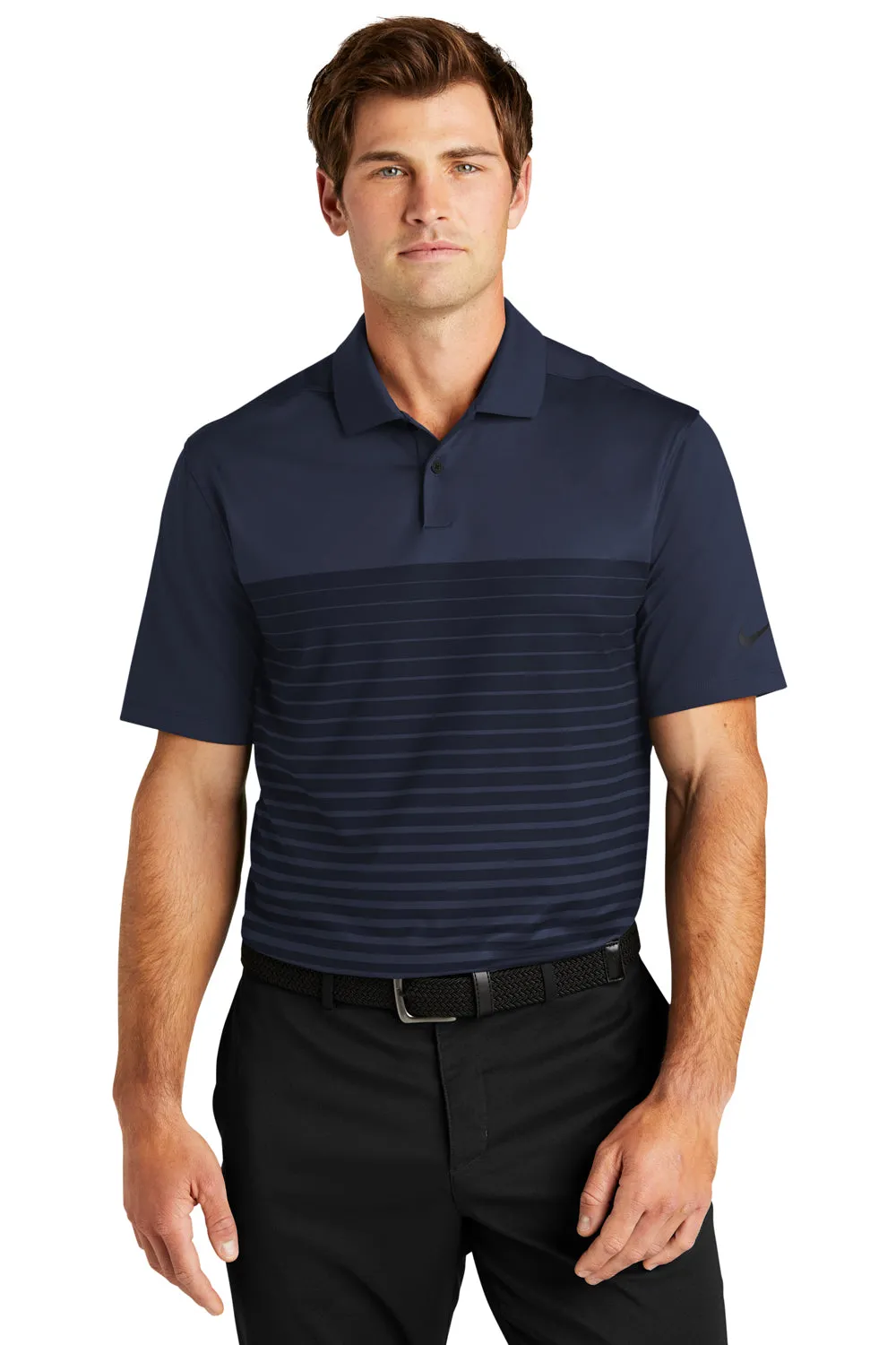 Nike Mens Vapor Block Dri-Fit Moisture Wicking Short Sleeve Polo Shirt - Midnight Navy Blue