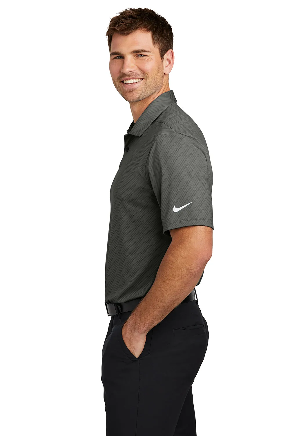 Nike Mens Vapor Dash Dri-Fit Moisture Wicking Short Sleeve Polo Shirt - Anthracite Grey