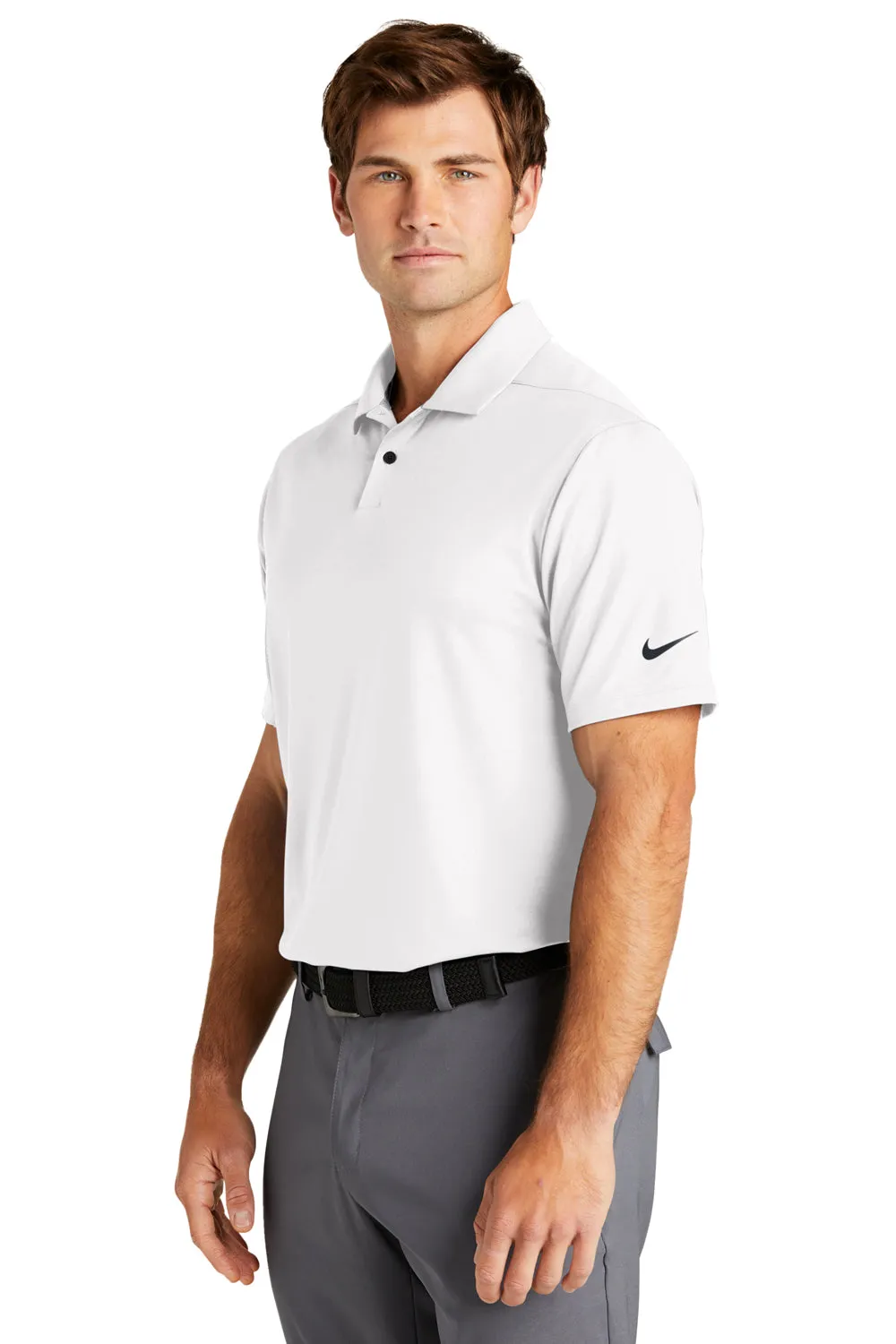 Nike Mens Vapor Dri-Fit Moisture Wicking Short Sleeve Polo Shirt - White