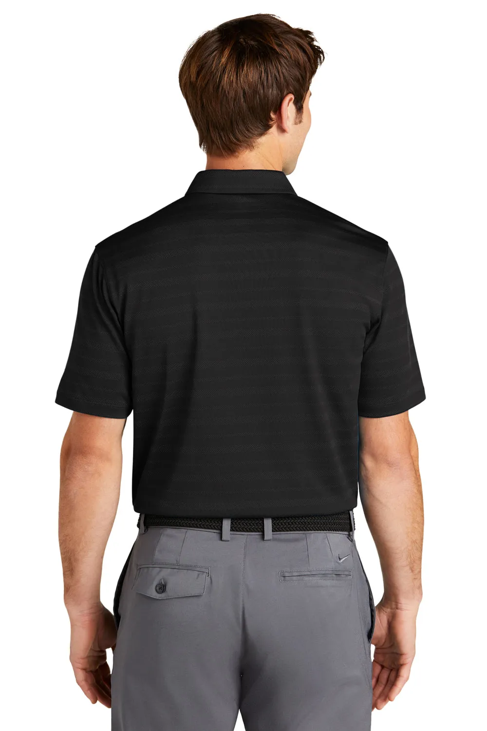 Nike Mens Vapor Jacquard Dri-Fit Moisture Wicking Short Sleeve Polo Shirt - Black