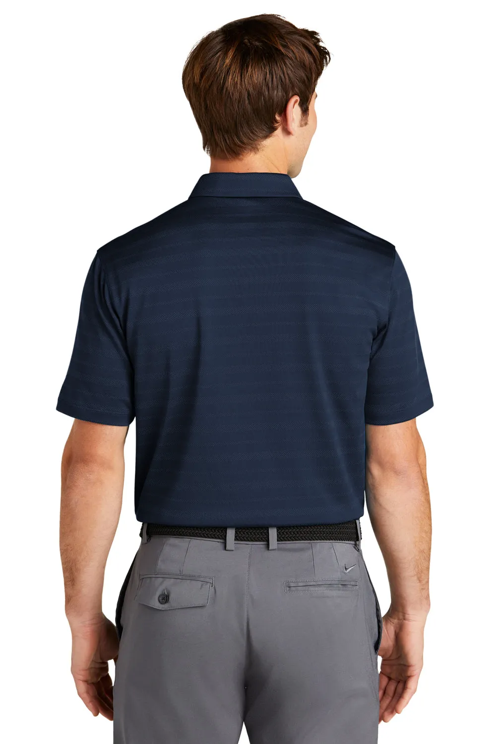Nike Mens Vapor Jacquard Dri-Fit Moisture Wicking Short Sleeve Polo Shirt - Navy Blue
