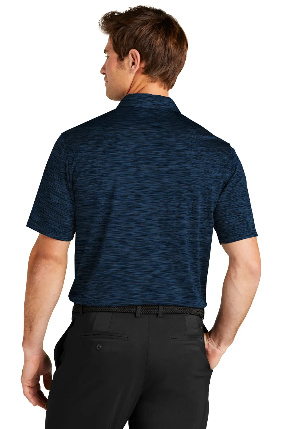 Nike Mens Vapor Space Dyed Dri-Fit Moisture Wicking Short Sleeve Polo Shirt - Navy Blue
