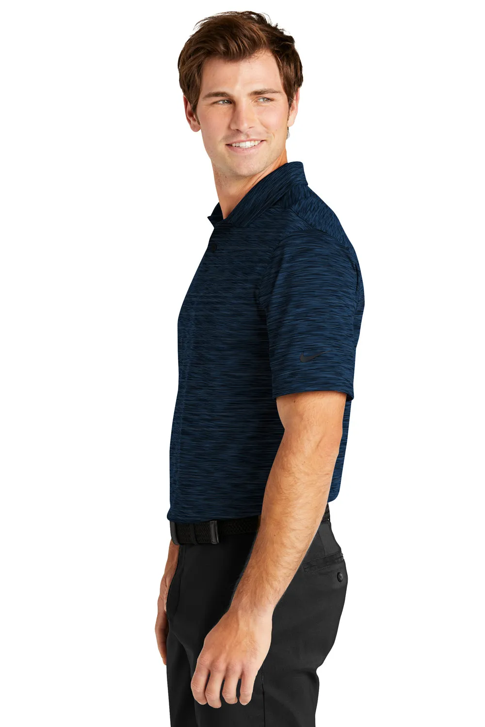 Nike Mens Vapor Space Dyed Dri-Fit Moisture Wicking Short Sleeve Polo Shirt - Navy Blue