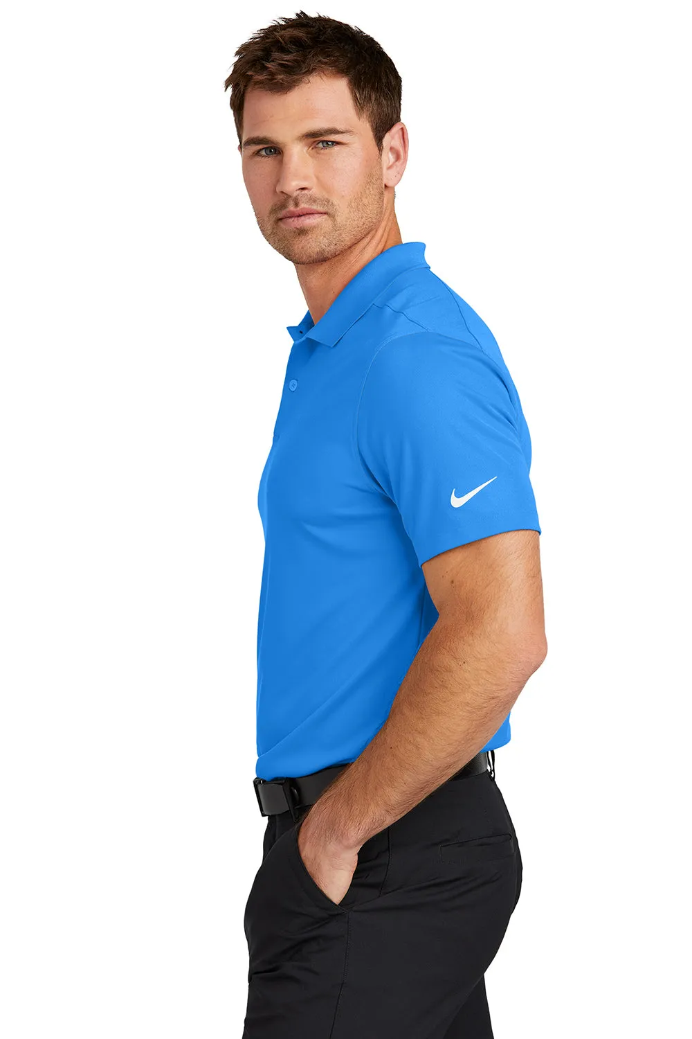 Nike Mens Victory Dri-Fit Moisture Wicking Short Sleeve Polo Shirt - Light Photo Blue