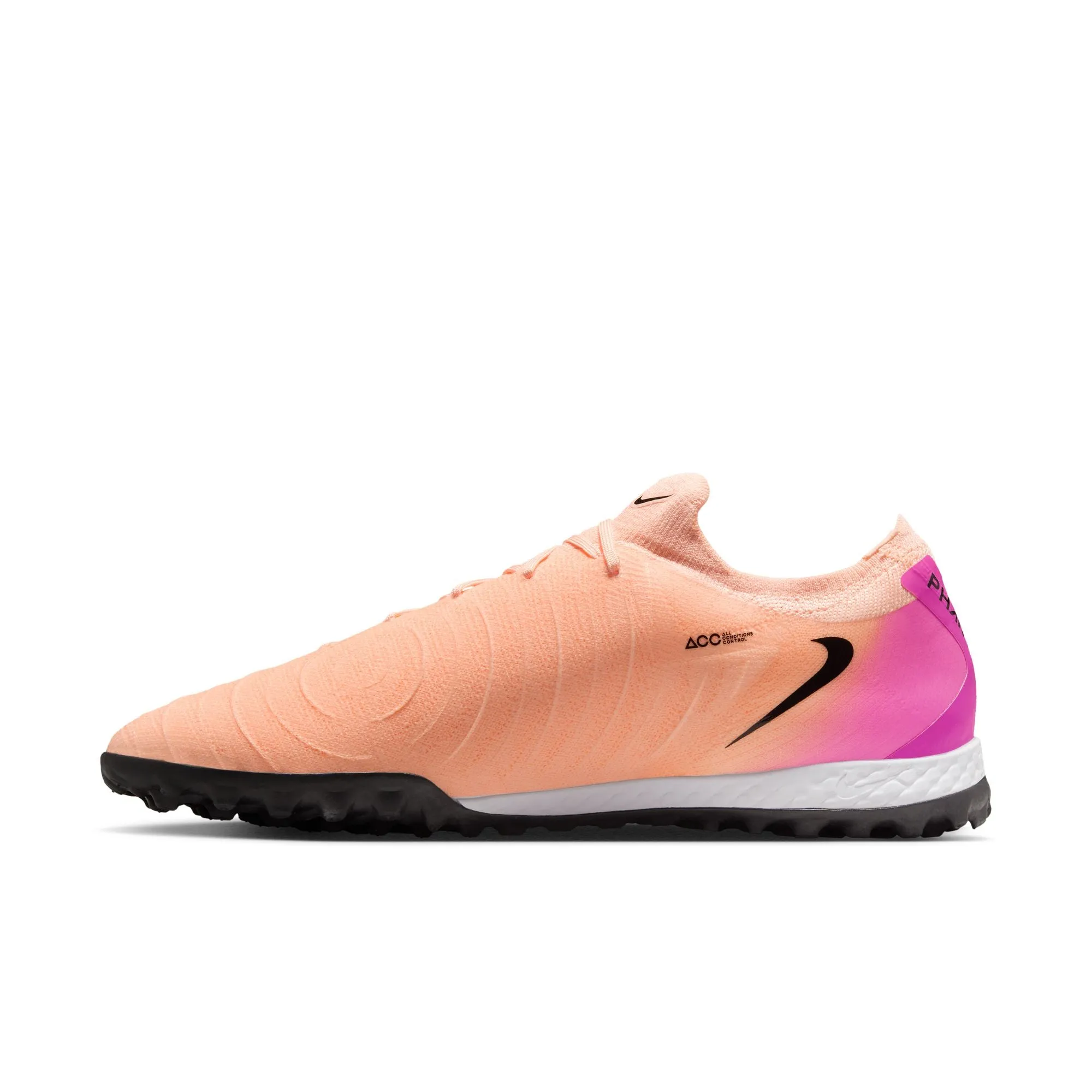 Nike React Phantom GX II Pro TF Turf Soccer Shoes - Crimson Tint/ Black-Pink/Tint