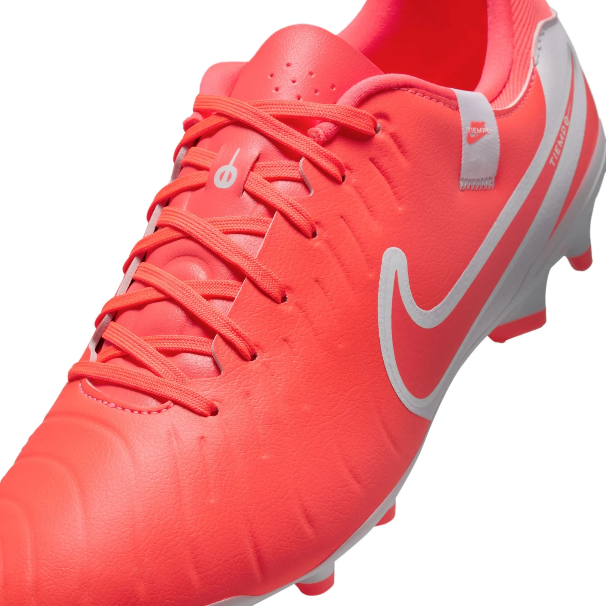 Nike Tiempo Legend 10 Academy FG Firm Ground Soccer Cleats - Hot Lava/ White
