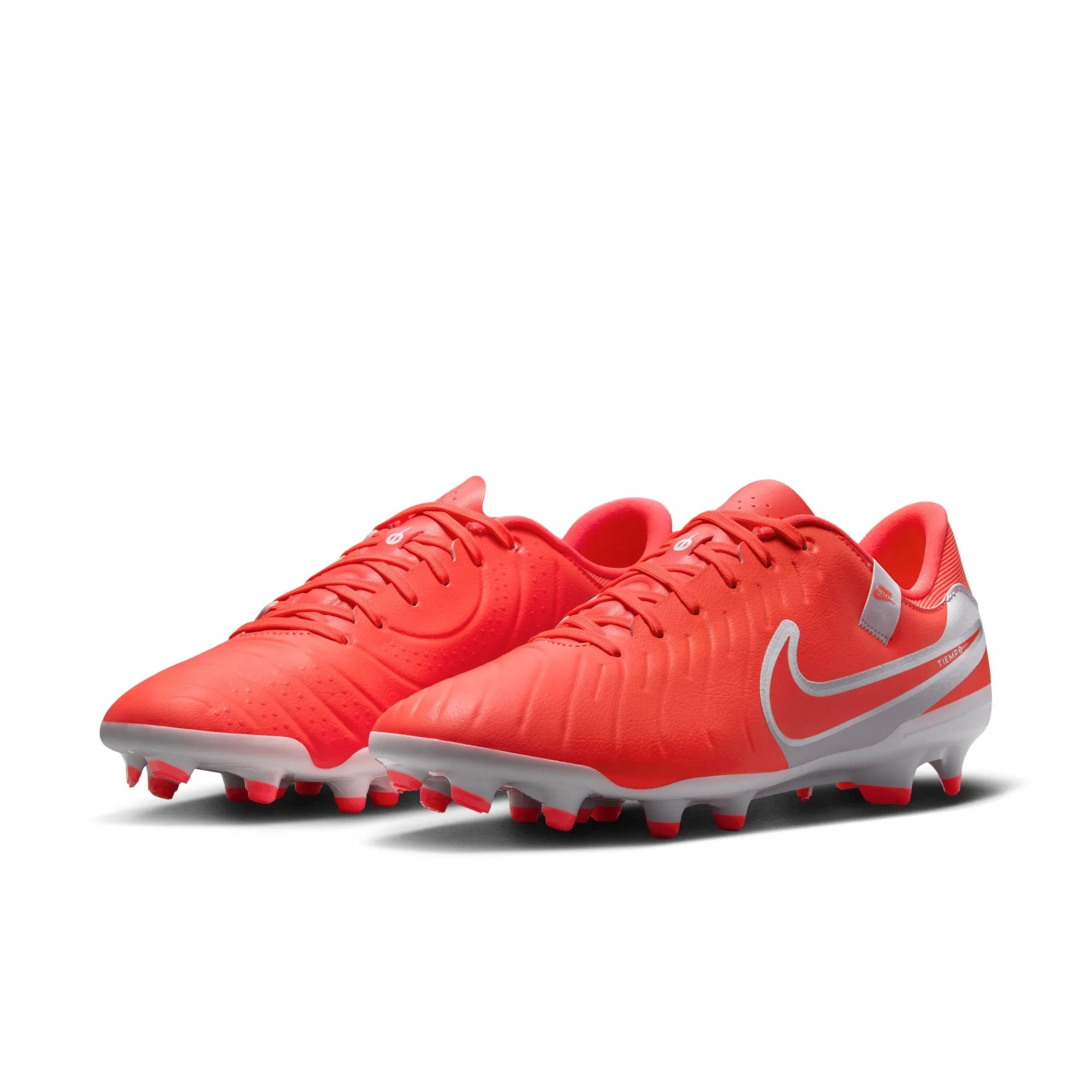 Nike Tiempo Legend 10 Academy FG Firm Ground Soccer Cleats - Hot Lava/ White