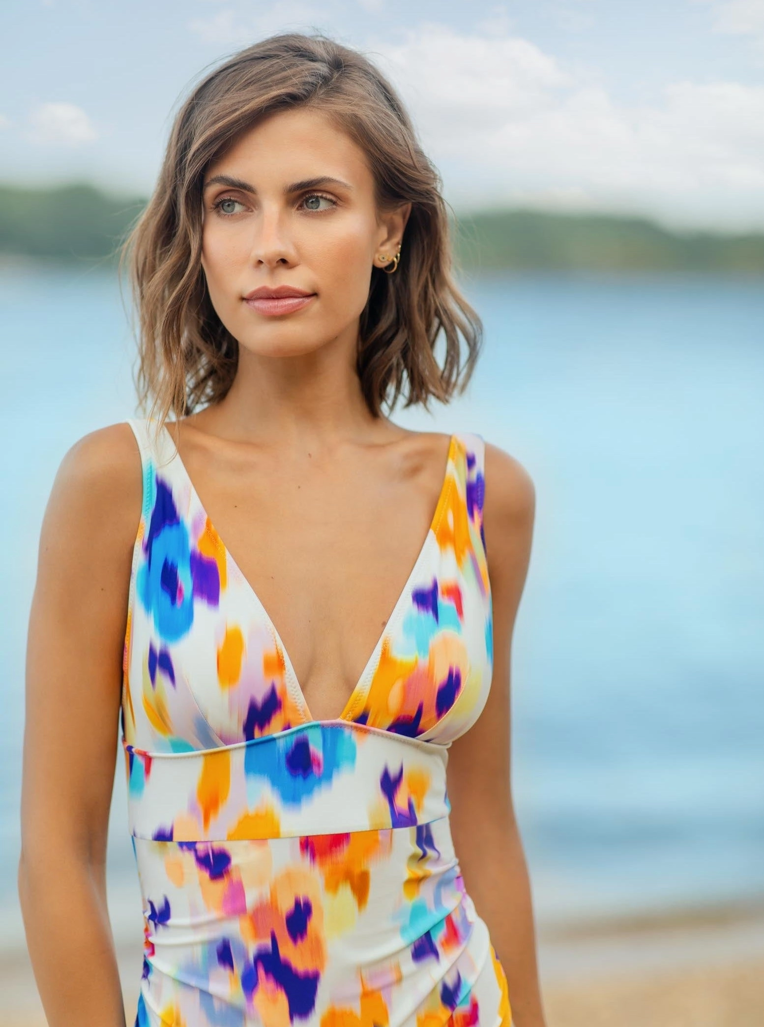 Niki One Piece Floral Ikat