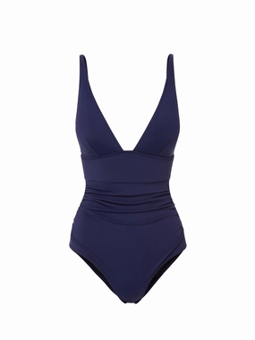 Niki One Piece Navy Satin fashionable beach swimwear, modern womens bikinis