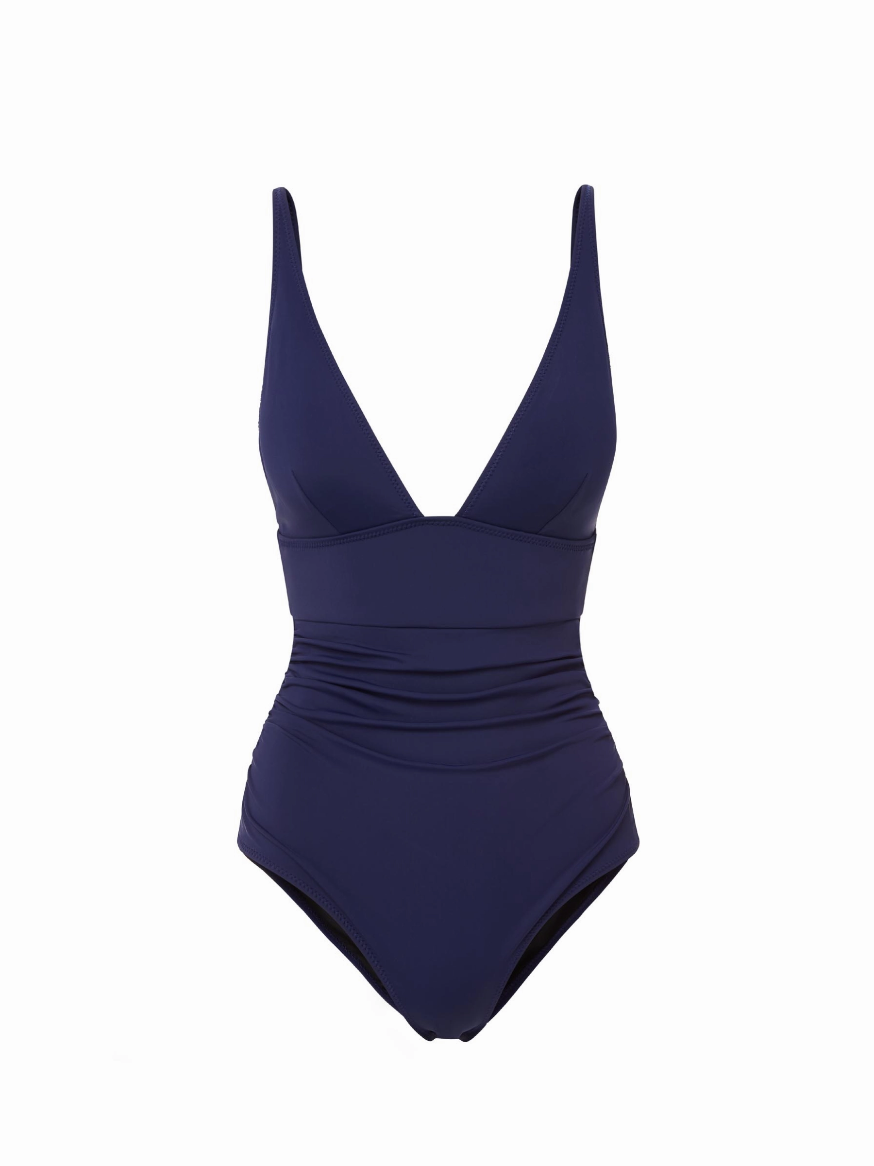 Niki One Piece Navy Satin fashionable beach swimwear, modern womens bikinis