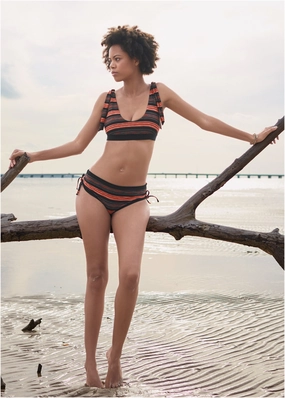 Nikki Bralette Top - Beach Stripes bandeau bikini tops, triangle swim tops