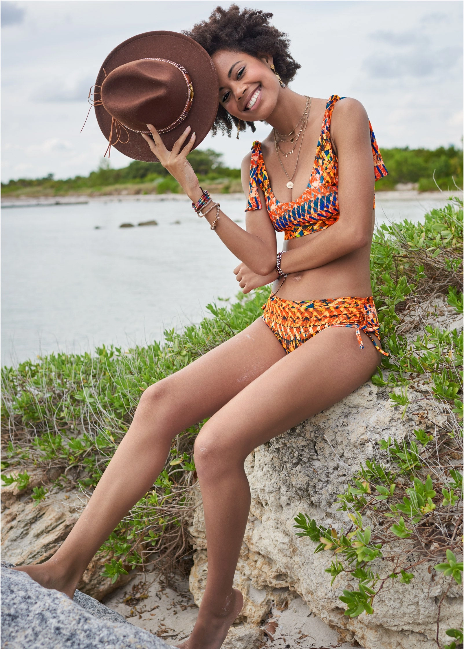 Nikki Bralette Top - Island Stripes