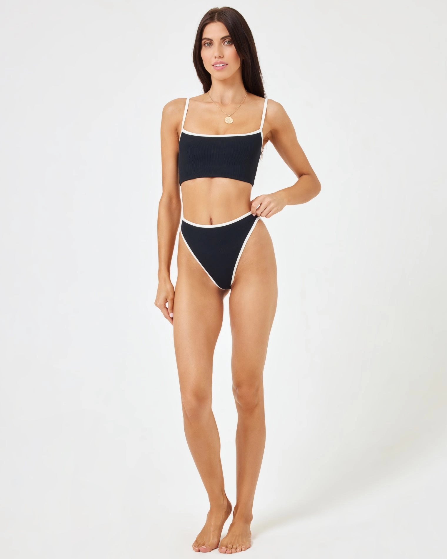 Nora Bikini Bottom - Black-Cream