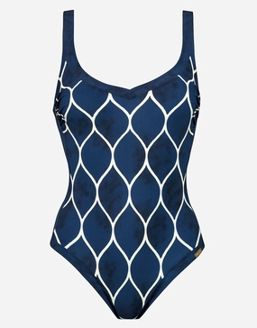 Ocean Cloud Moulded Swimsuit - Wave Cream womens resort swimwear, flattering one-piece swimsuits