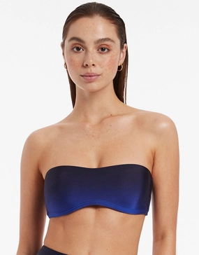 Oia Sunset Minimal Bandeau Bikini Top - Ocean full coverage swim tops, cute bikini tops