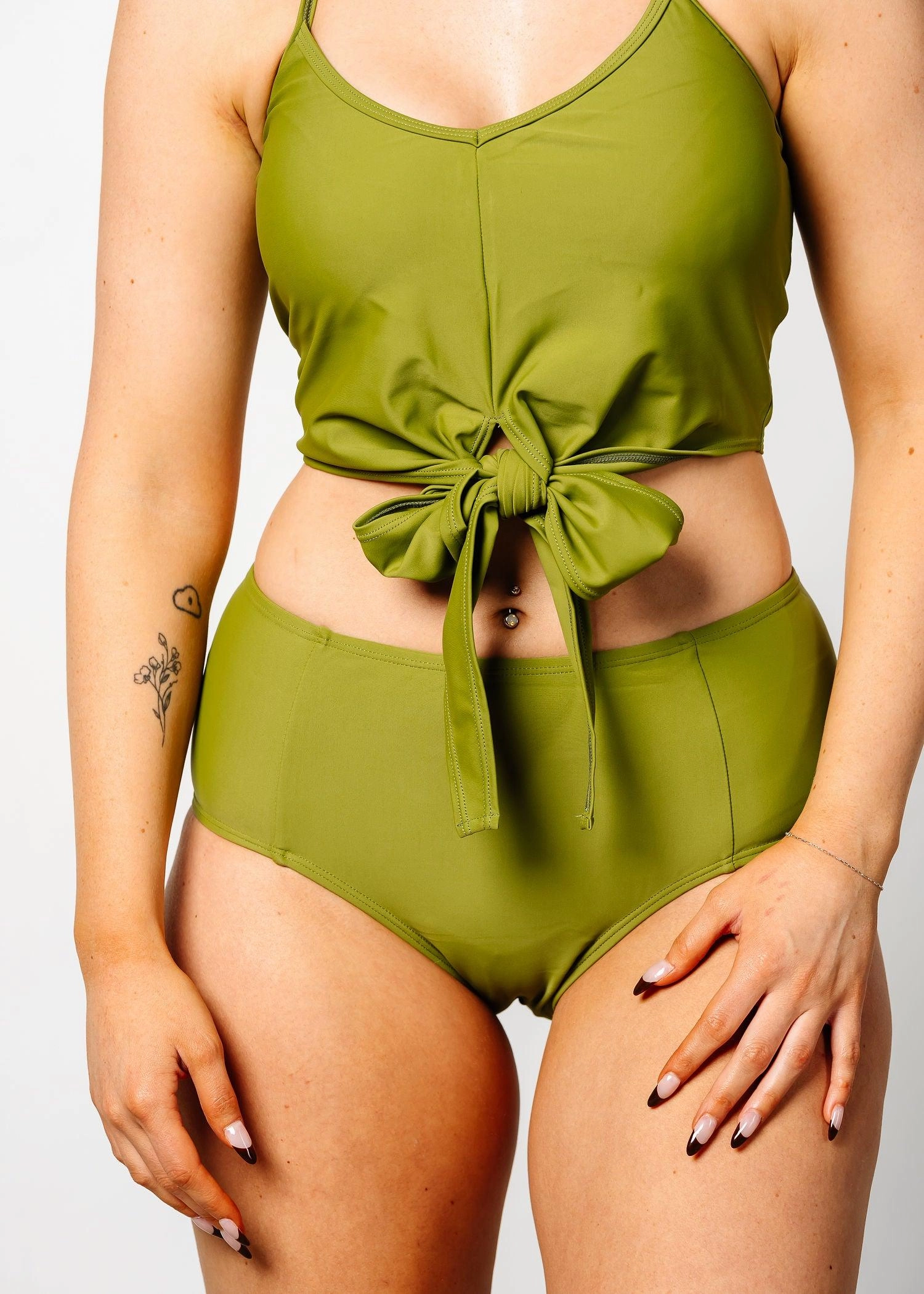 Olive Green | Mid-Rise Bottoms