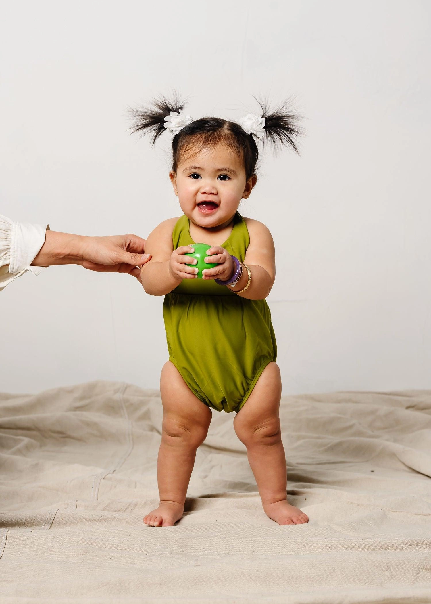 Olive Green | Mini Romper One-Piece