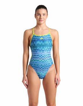 Ondulation Lace back Swimsuit - Navy/Green arena swimwear for men, arena competitive swimsuits