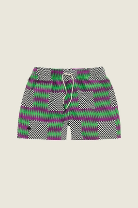 Orchid Chess Swim Shorts mens beach swimwear, quick dry mens swimsuits