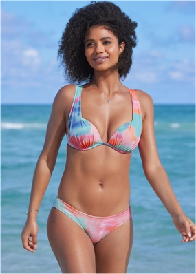 Over-The-Shoulder Marilyn Top - Afterglow supportive swim tops, printed bikini tops