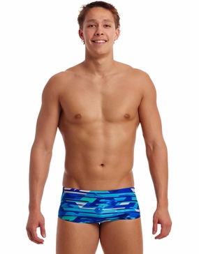 Pace Racer Sidewinder Swim Trunks - Blue funky trunks swim shorts, mens funky trunks swimwear