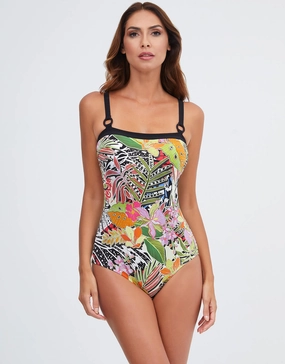 Palm Bandeau Swimsuit - Multi pool-ready swimwear for women, trendy swimwear collection