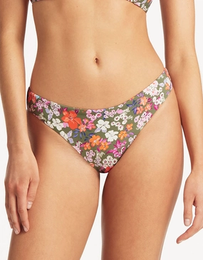Parkland Regular Cheeky Bikini Pant - Khaki adjustable swim bottoms women, flattering bikini bottoms