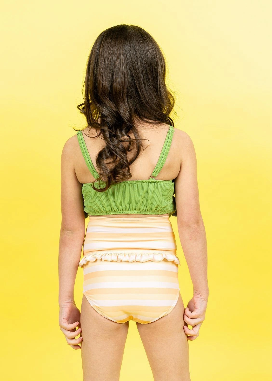Peachy Stripe | Mini Mid-Ruffle Bottoms