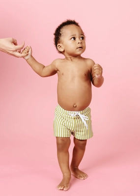 Pear Stripes | Baby Euro Shorts boys summer swimwear, boys rash guard swim sets