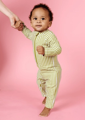 Pear Stripes | Baby Rashguard One-Piece (Unisex) cute girls swimsuits, stylish swimwear for girls