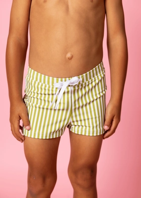 Pear Stripes | Mini Euro Shorts boys summer swimwear, boys rash guard swim sets