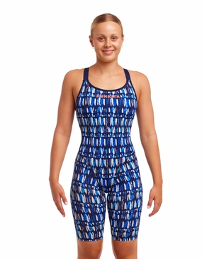 Perfect Teeth Fast Legs Legsuit - Blue funkita womens swimsuits, funkita colorful swimwear