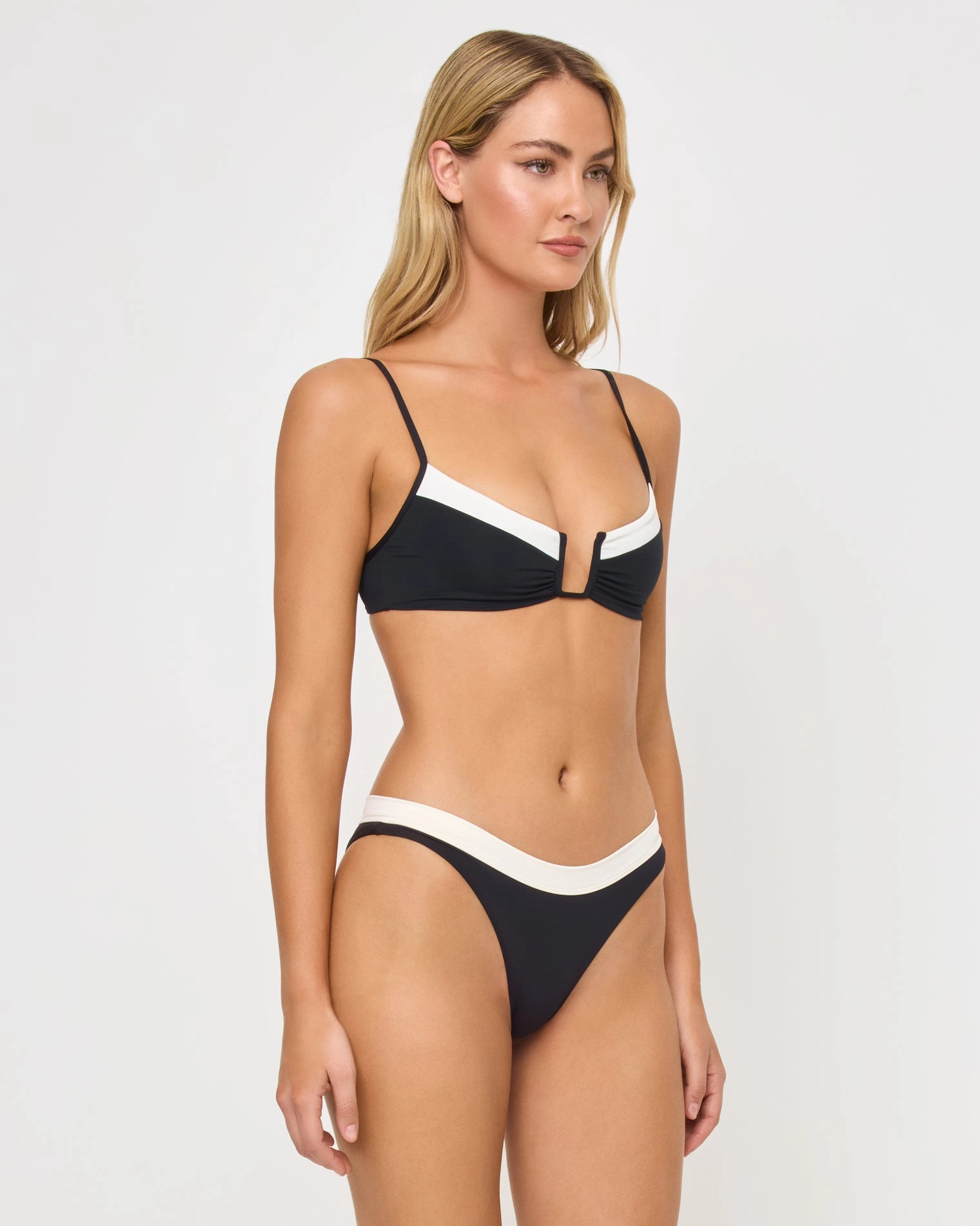Peyton Bikini Top - Black-Cream