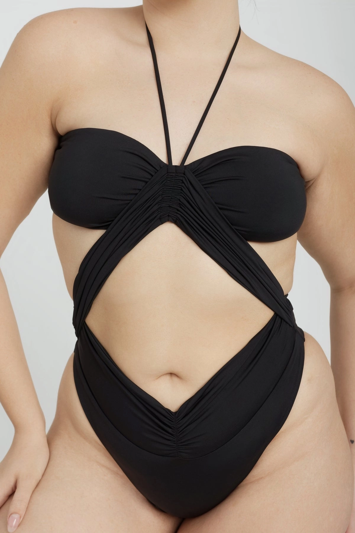 Phoenix One Piece - Black soft fabric swimwear women, resort swimwear for ladies