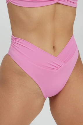 Pico High Waist Bottom - Bubblegum soft fabric swimwear women, resort swimwear for ladies