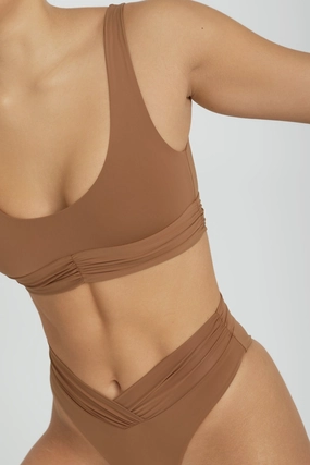 Pico Top - Brown Sugar soft fabric swimwear women, resort swimwear for ladies
