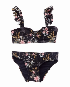 PilyQ 2pc Flutter Bikini Set cute swimsuits for teen girls, modest teen swimwear